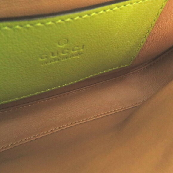 Gucci Jackie Bag Lizard Green Yellow Handbag - Picture 7 of 8